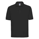 Russell Classic Polycotton Polo - 539M polo shirt in black against a white background