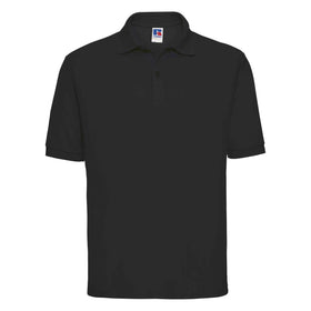 Russell Classic Polycotton Polo - 539M polo shirt in black against a white background
