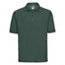 Russell Classic Polycotton Polo - 539M polo shirt in bottle green against a white background