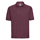 Russell Classic Polycotton Polo - 539M polo shirt in burgundy against a white background