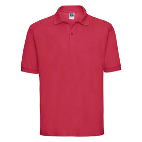 Russell Classic Polycotton Polo - 539M polo shirt in classic red against a white background