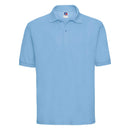 Russell Classic Polycotton Polo - 539M polo shirt in sky blue against a white background