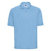 Russell Classic Polycotton Polo - 539M polo shirt in sky blue against a white background