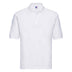 Russell Classic Polycotton Polo - 539M polo shirt in white against a white background