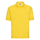 Russell Classic Polycotton Polo - 539M polo shirt in yellow against a white background