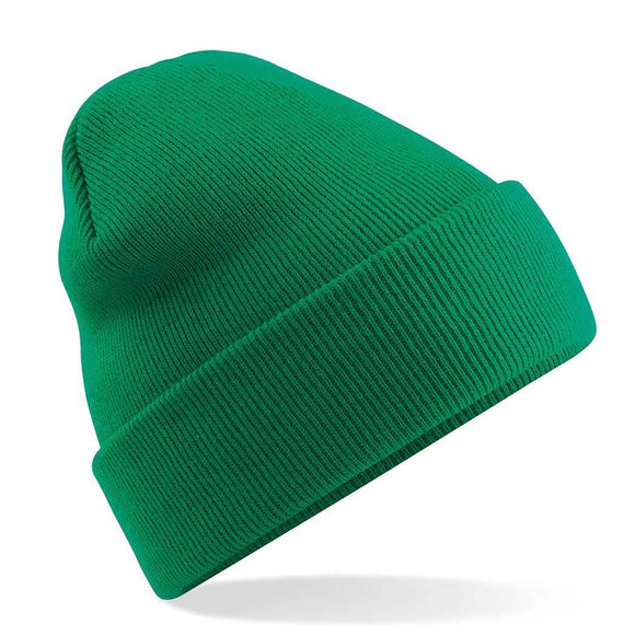 Beechfield Original Cuffed Beanie - B45 in kelly green on a white background
