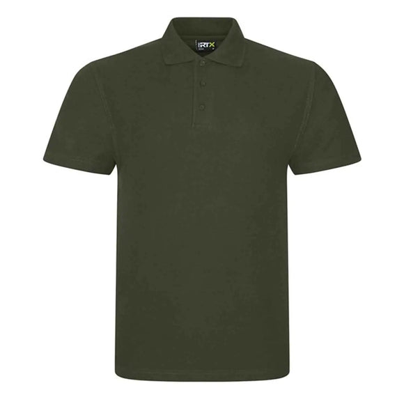 Pro RTX Pro polo shirt in khaki green on a white background. RX101 