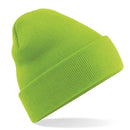 Beechfield Original Cuffed Beanie - B45 in lime green on a white background