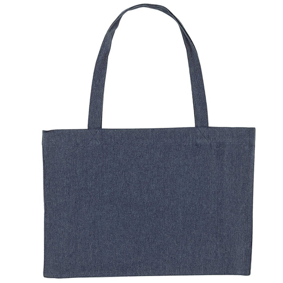 Midnight blue shopping tote bag on a white background. Stanley/Stella Woven Shopping Bag - STAU762