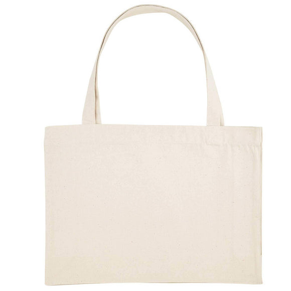 Natural shopping tote bag on a white background. Stanley/Stella Woven Shopping Bag - STAU762