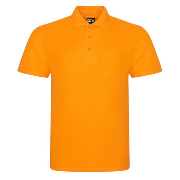 Pro RTX Pro polo shirt in orange on a white background. RX101 