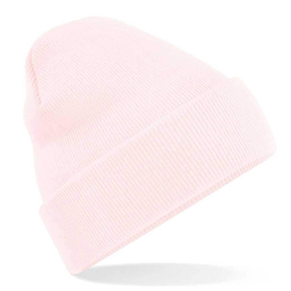 Beechfield Original Cuffed Beanie - B45 in pastel pink on a white background