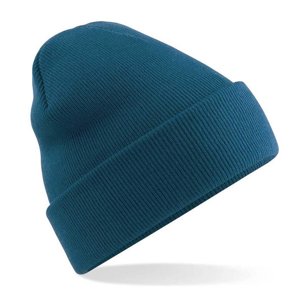 Beechfield Original Cuffed Beanie - B45 in petrol blue on a white background