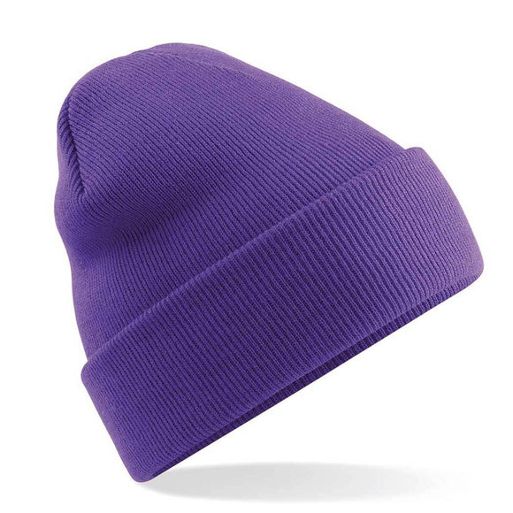 Beechfield Original Cuffed Beanie - B45 in purple on a white background