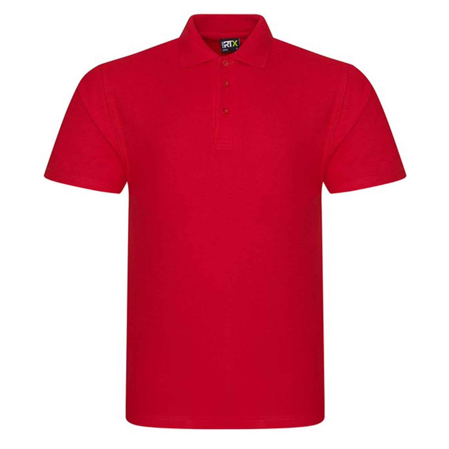 Pro RTX Pro polo shirt in red on a white background. RX101 