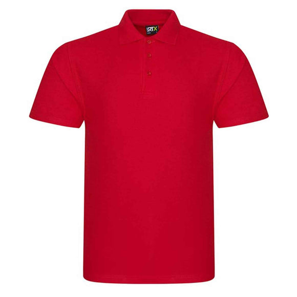 Pro RTX Pro polo shirt in red on a white background. RX101 