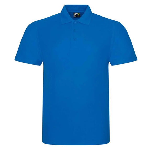 Pro RTX Pro polo shirt in sapphire on a white background. RX101 