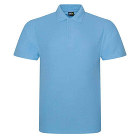 Pro RTX Pro polo shirt in sky blue on a white background. RX101 
