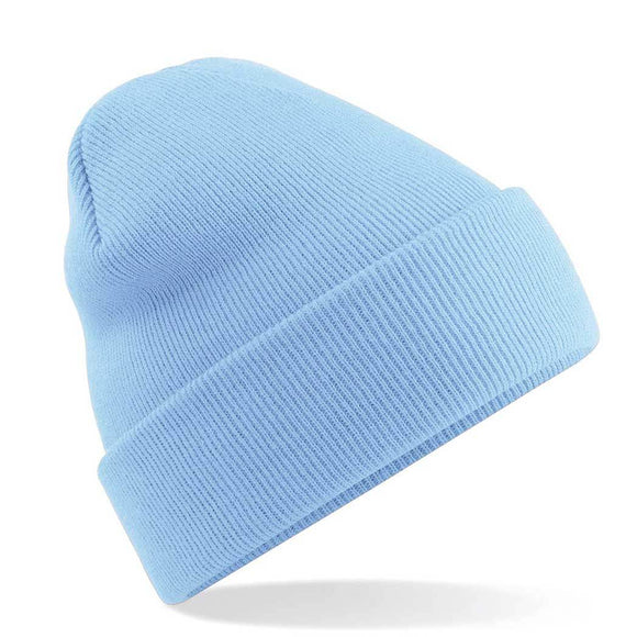 Beechfield Original Cuffed Beanie - B45 in sky blue on a white background