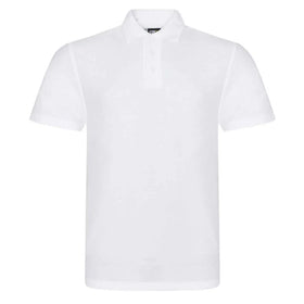 Pro RTX Pro polo shirt in white on a white background. RX101 