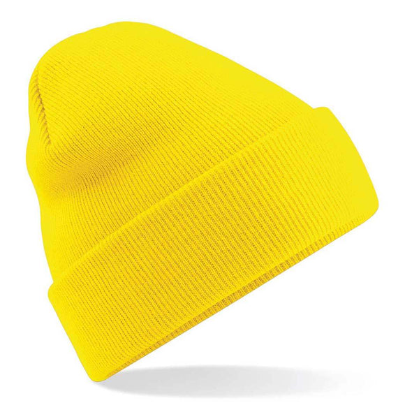 Beechfield Original Cuffed Beanie - B45 in yellow on a white background