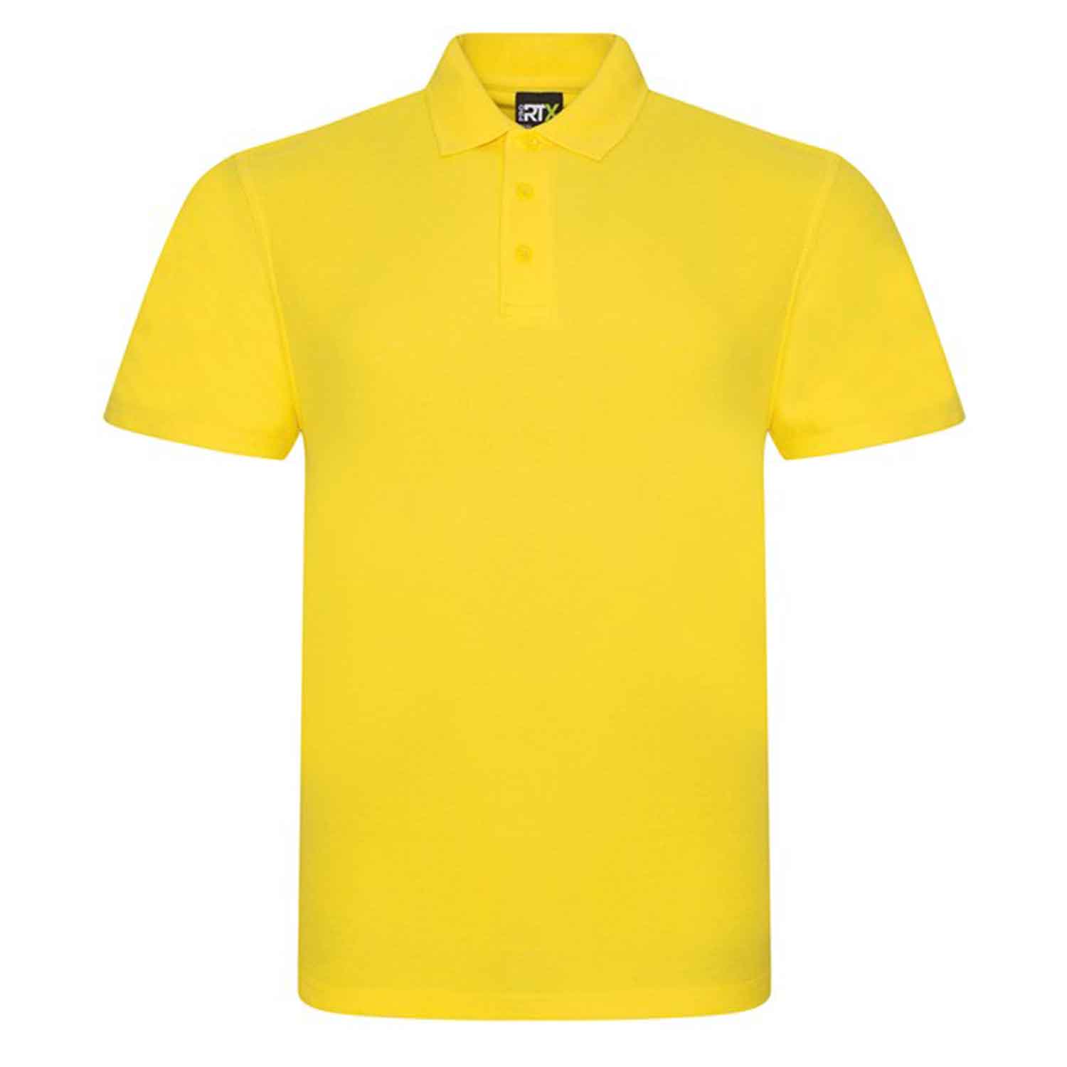 Pro RTX Pro polo shirt in yellow on a white background. RX101 