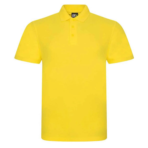 Pro RTX Pro polo shirt in yellow on a white background. RX101 
