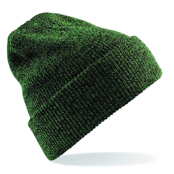 Beechfield Heritage Beanie - B425 in Antique moss green on a white background