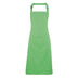 An apple green bib apron with a neck strap and front pocket, displayed on a plain background. Colours Bib Apron with Pocket - PR154