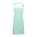 An aqua blue bib apron with a neck strap and front pocket, displayed on a plain background. Colours Bib Apron with Pocket - PR154