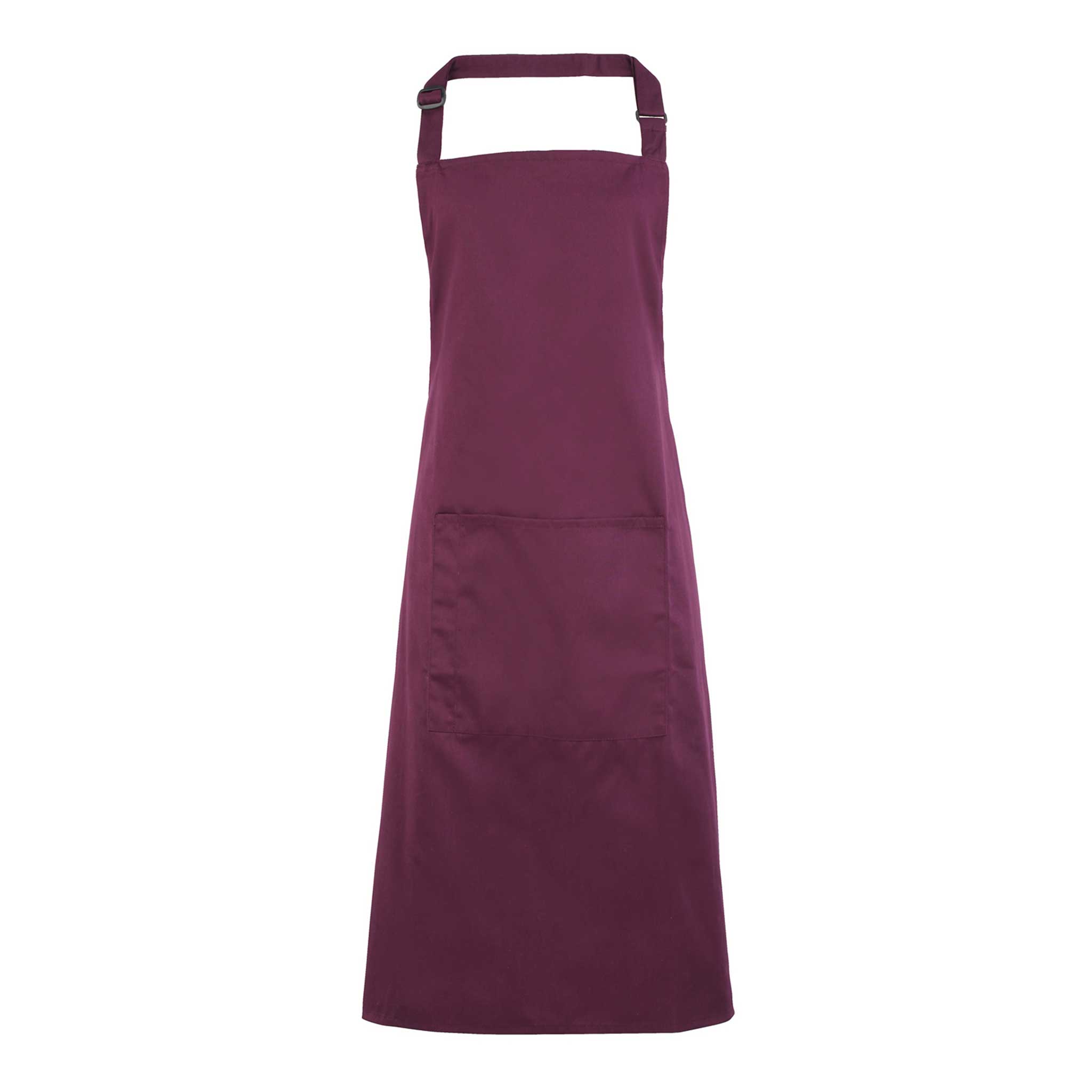 Buy aubergine Colours Bib Apron with Pocket - PR154
