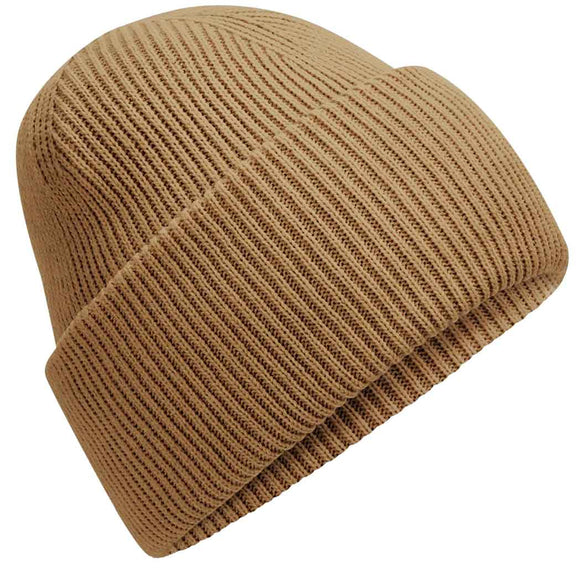 Beechfield Classic Engineered Deep-Cuffed Beanie - B385R in biscuit on a white background