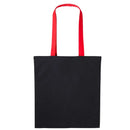 Nutshell Varsity Cotton Shopper - RL150 in black with fire red handles against a white background