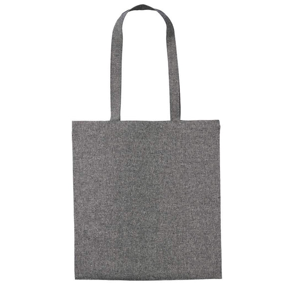 Nutshell Recycled Cotton Shopper - RL600 black marl tote bag on a white background