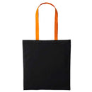 Nutshell Varsity Cotton Shopper - RL150 in black with orange handles against a white background