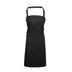 A black bib apron with a neck strap and front pocket, displayed on a plain background. Colours Bib Apron with Pocket - PR154
