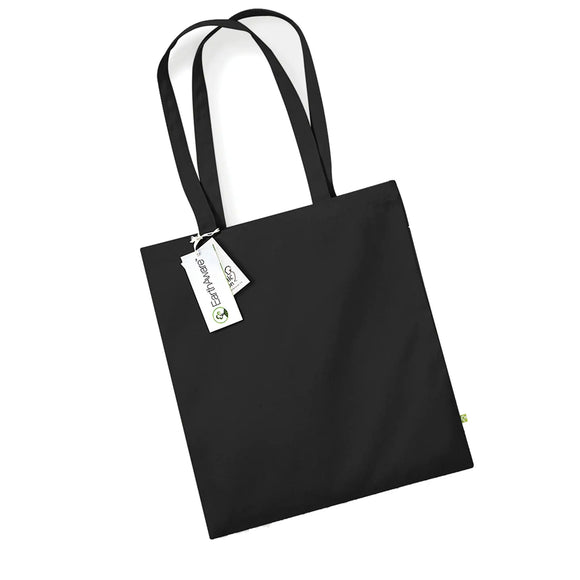 Black Beechfield EarthAware® Organic Bag For Life - W801 tote bag on a white background