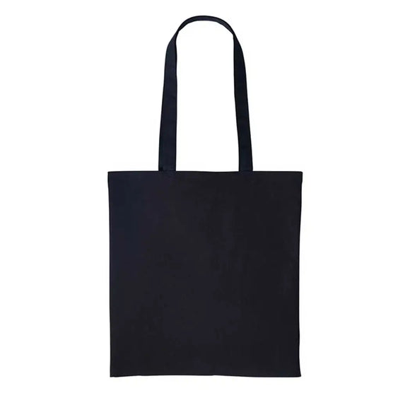 A black long handle tote bag made of cotton, displayed against a white background. Nutshell Cotton Shopper - RL100