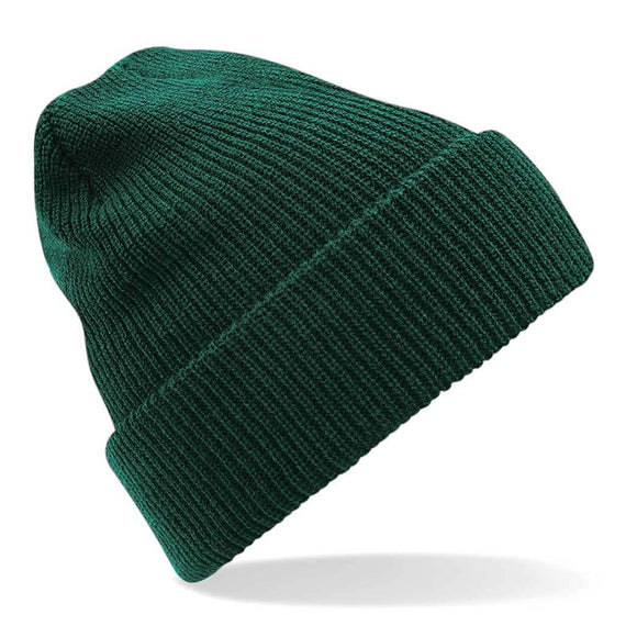 Beechfield Heritage Beanie - B425 in bottle green on a white background