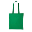 A bottle green long handle tote bag made of cotton, displayed against a white background. Nutshell Cotton Shopper - RL100