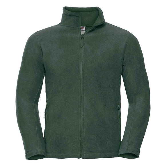 Russell Full-Zip Outdoor Fleece - 870M in bottle green on a white background.