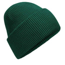 Beechfield Classic Engineered Deep-Cuffed Beanie - B385R in bottle green on a white background
