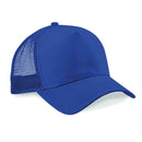 Beechfield B640 bright royal Blue mesh trucker cap on a white background