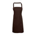 A brown bib apron with a neck strap and front pocket, displayed on a plain background. Colours Bib Apron with Pocket - PR154