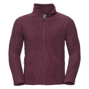 Russell Full-Zip Outdoor Fleece - 870M in burgundy on a white background.