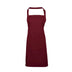 A burgundy brown bib apron with a neck strap and front pocket, displayed on a plain background. Colours Bib Apron with Pocket - PR154