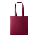 A burgundy long handle tote bag made of cotton, displayed against a white background. Nutshell Cotton Shopper - RL100