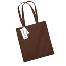 Cappuccino brown Beechfield EarthAware® Organic Bag For Life - W801 tote bag on a white background