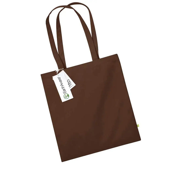 Cappuccino brown Beechfield EarthAware® Organic Bag For Life - W801 tote bag on a white background