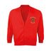 Red Cardigan Sweatshirt for Longridge C of E Primary School with school crest to the left chest area.